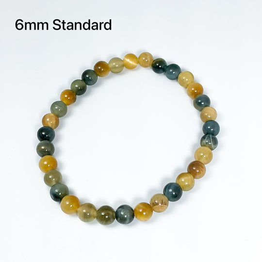 Blue and Gold Tiger Eye Beaded Bracelet