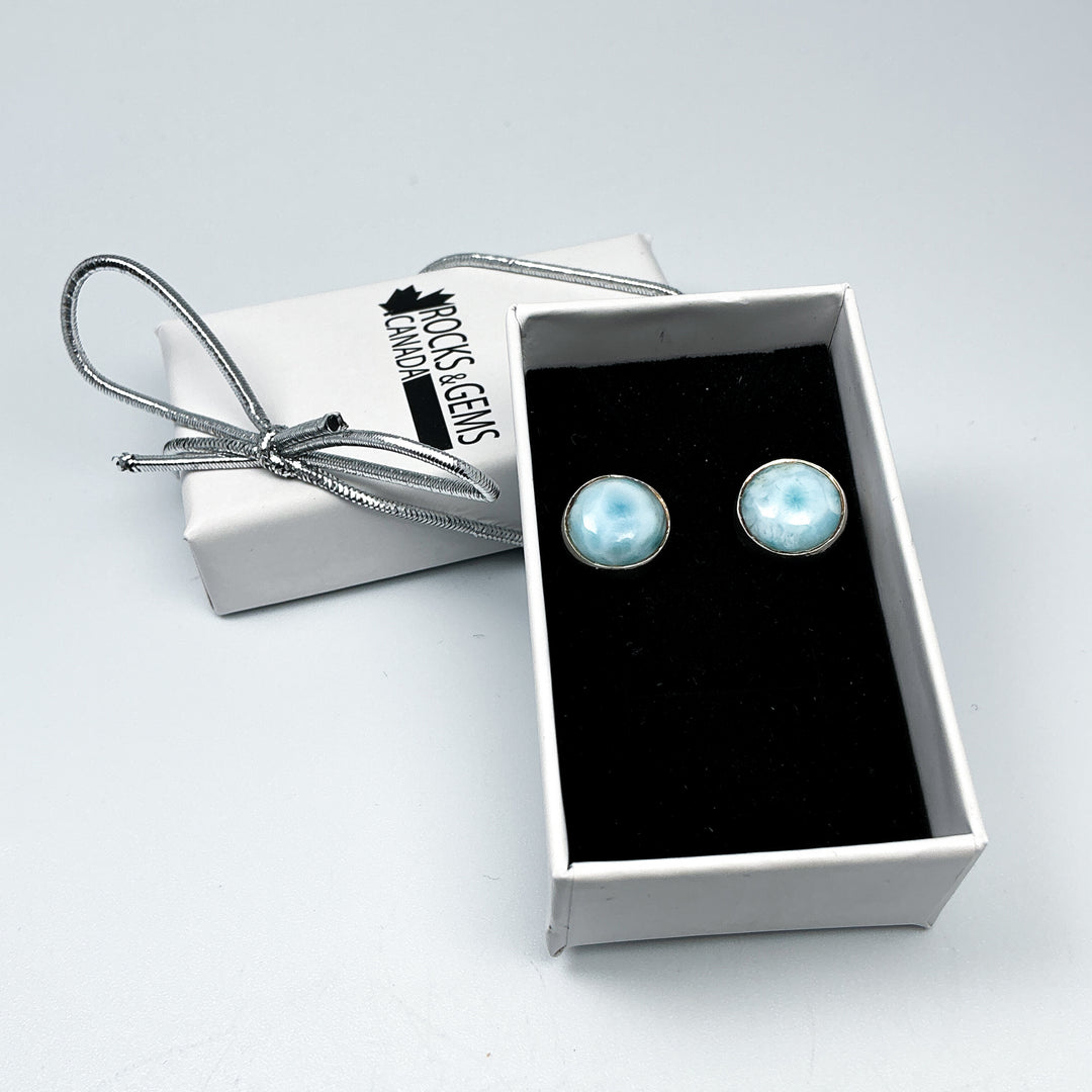 Larimar Stud Earrings - Rocks and Gems Canada