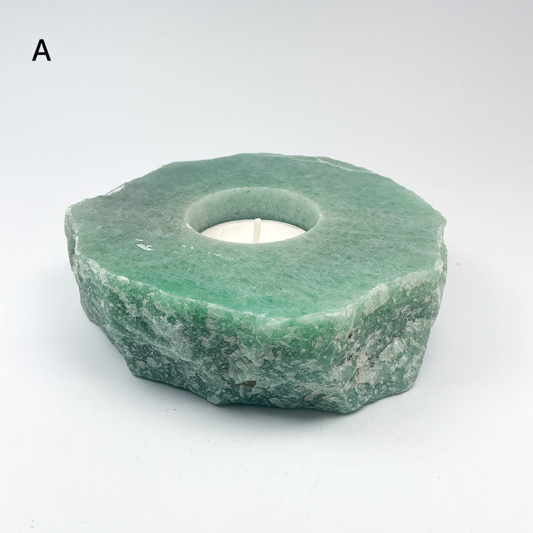 Green Aventurine Candle Holder - Rocks and Gems Canada