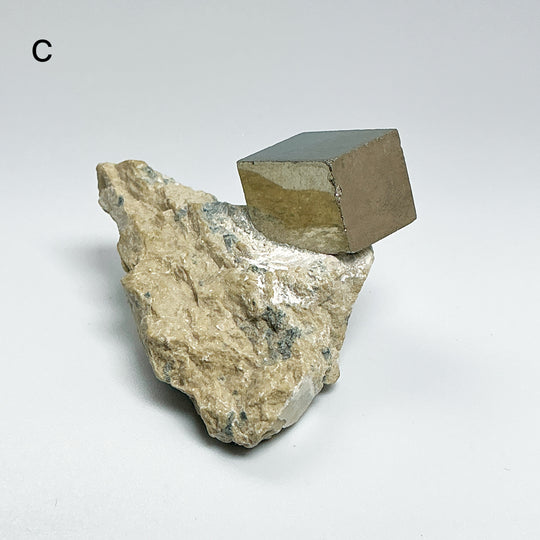 Iron Pyrite Cube in Matrix
