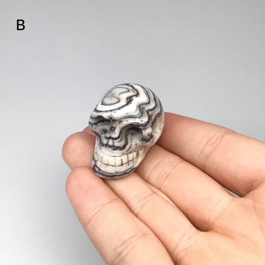 Carved Zebra Jasper Skull - Rocks and Gems Canada