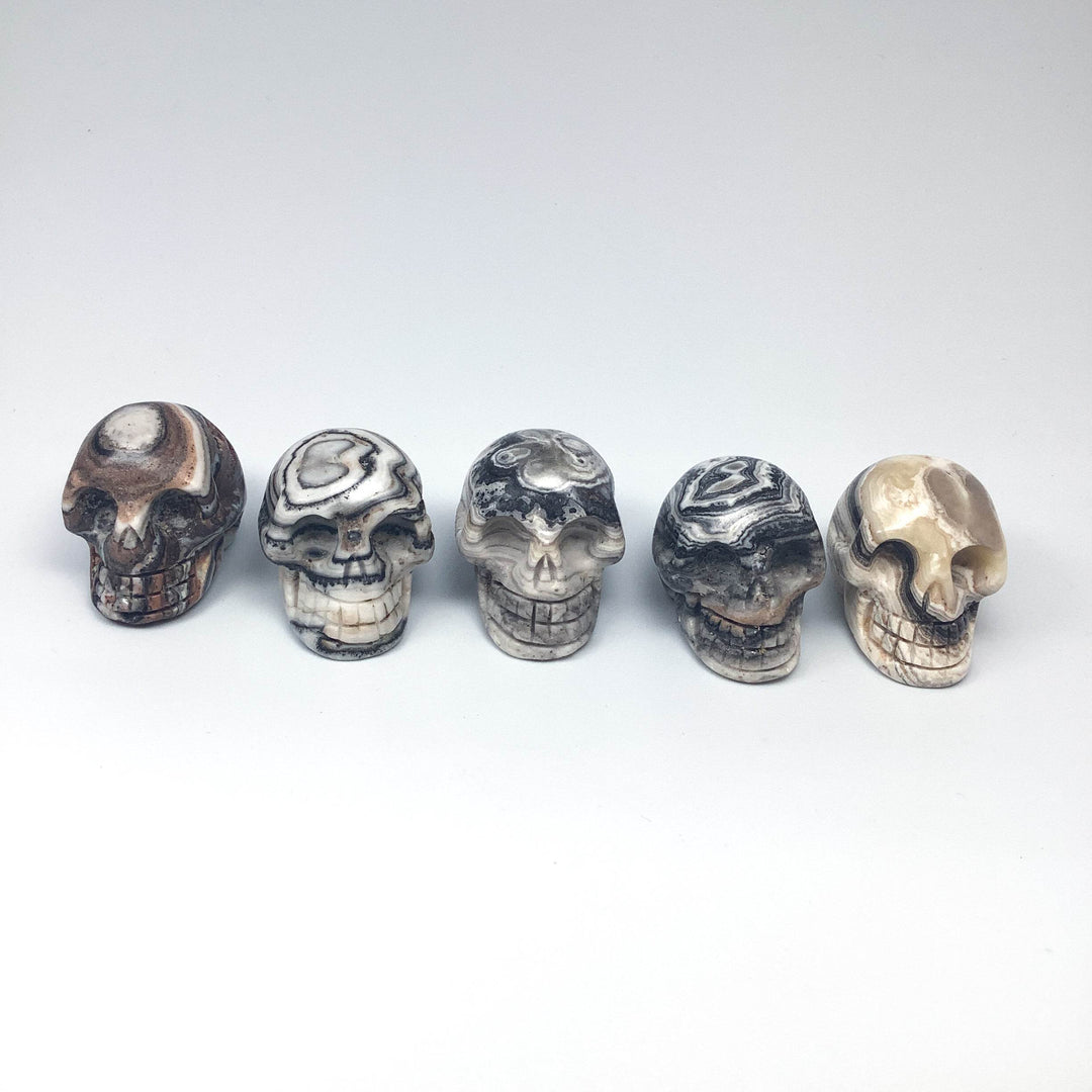 Carved Zebra Jasper Skull - Rocks and Gems Canada