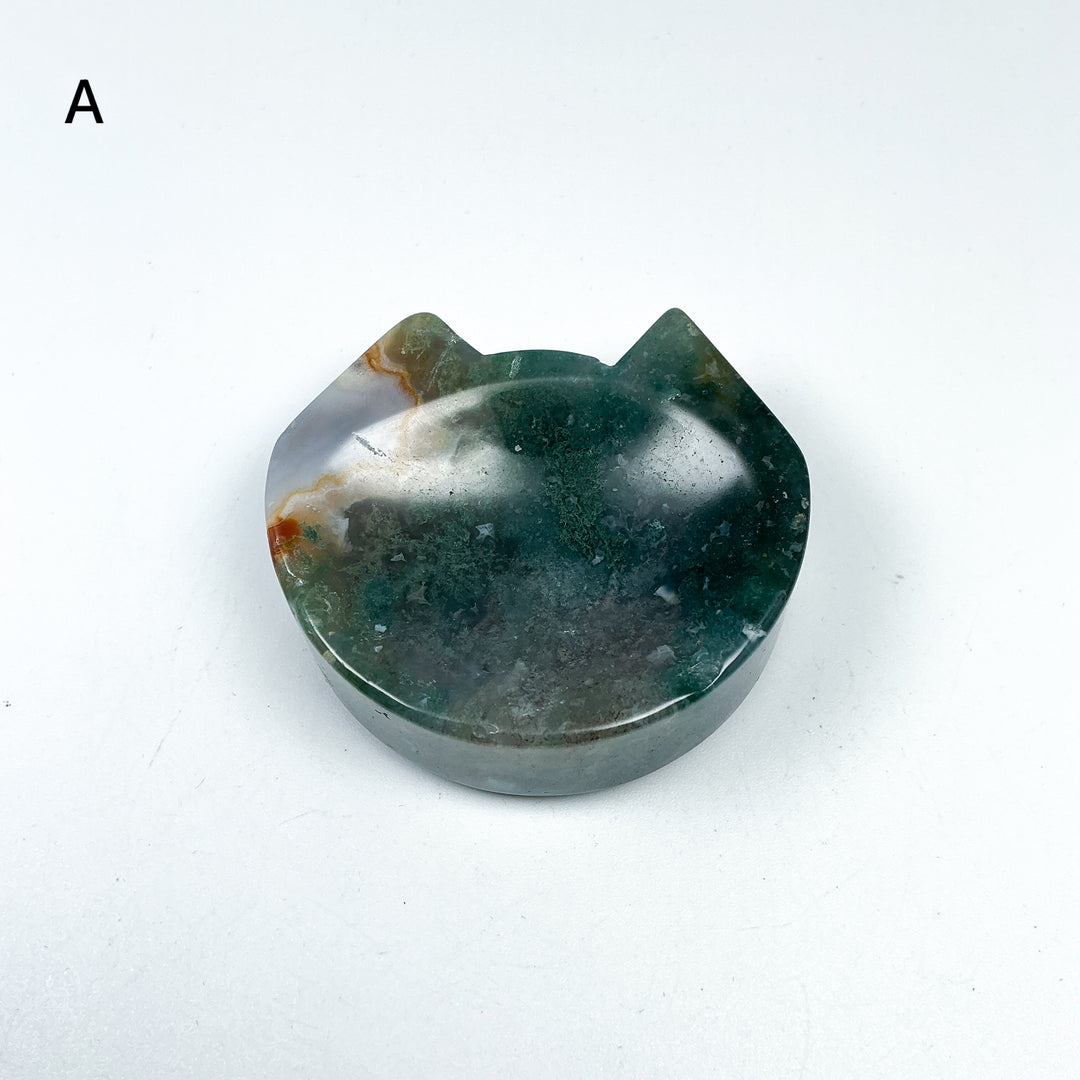 Moss Agate Cat Mini Bowl - Rocks and Gems Canada