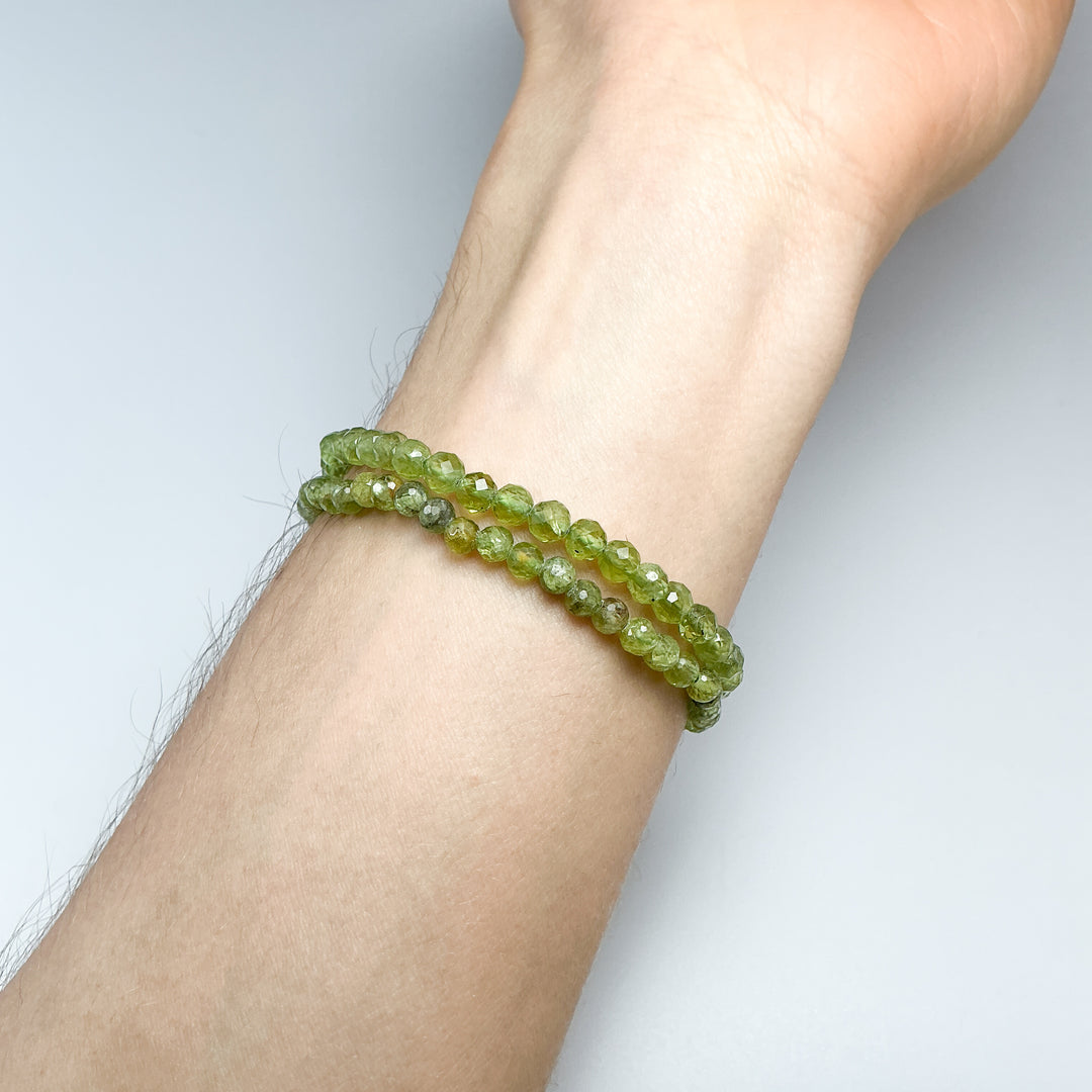 Peridot Faceted Beaded Bracelet - Rocks and Gems Canada