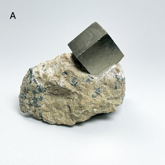 Iron Pyrite Cube in Matrix