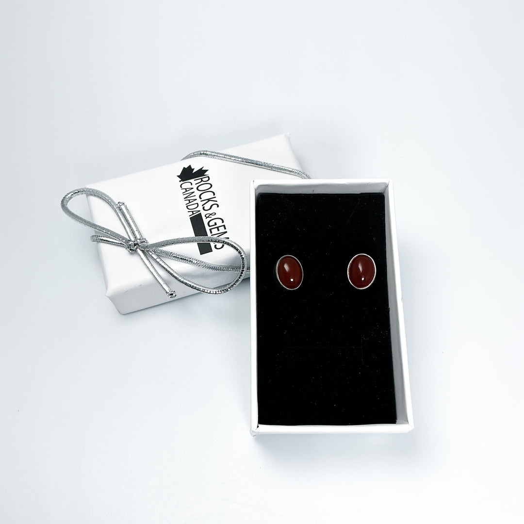 Carnelian Agate Stud Earrings