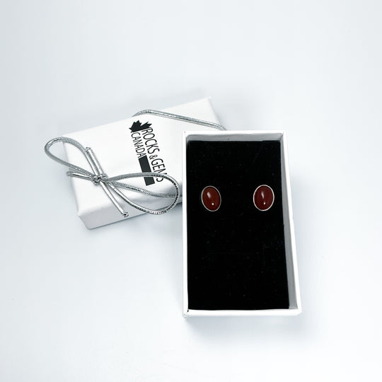 Carnelian Agate Stud Earrings