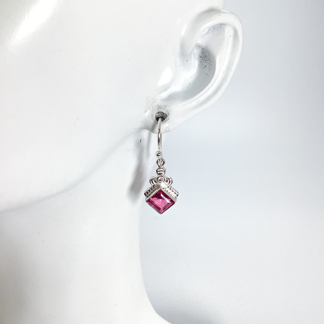 Pink Tourmaline Dangle Earrings