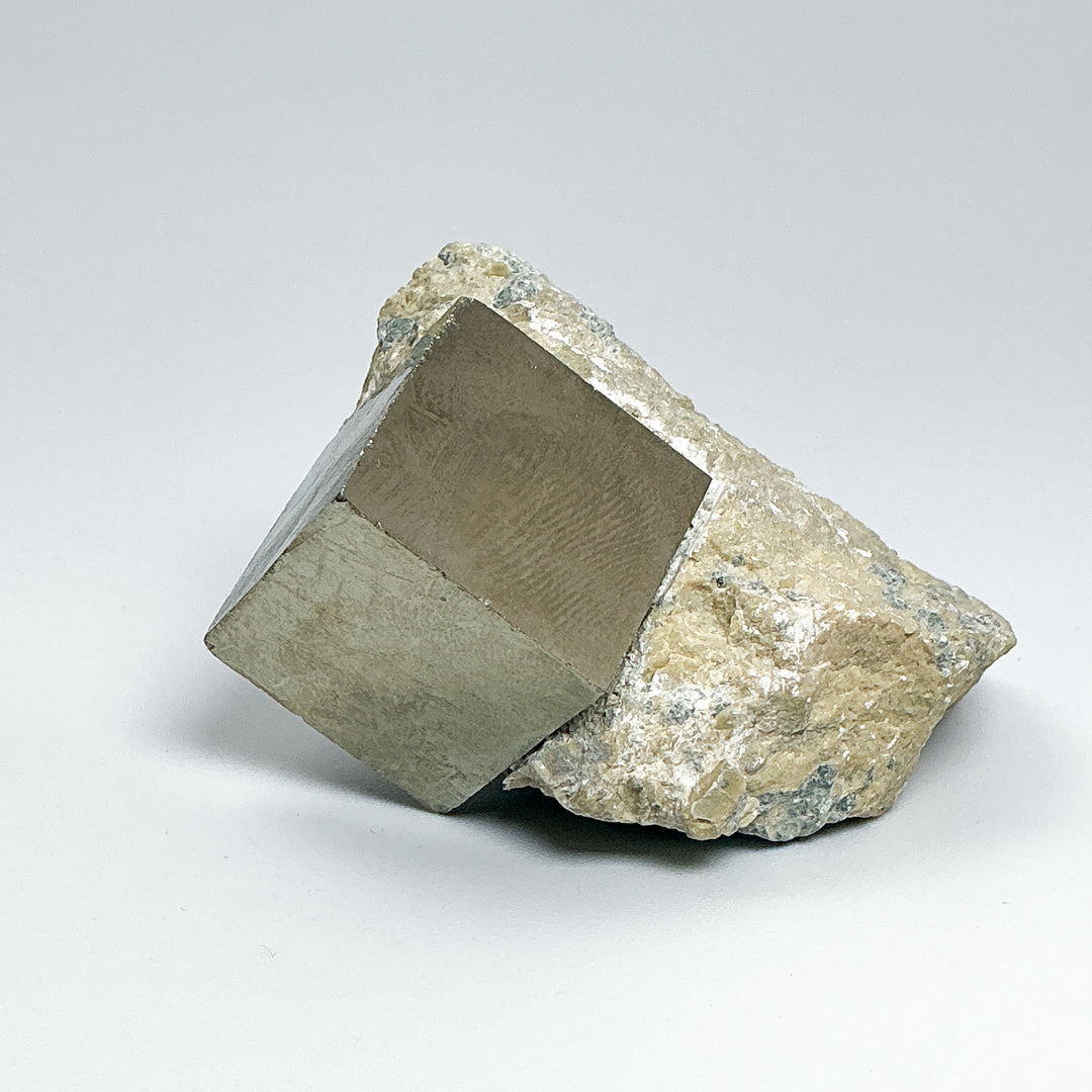 Iron Pyrite Cube in Matrix