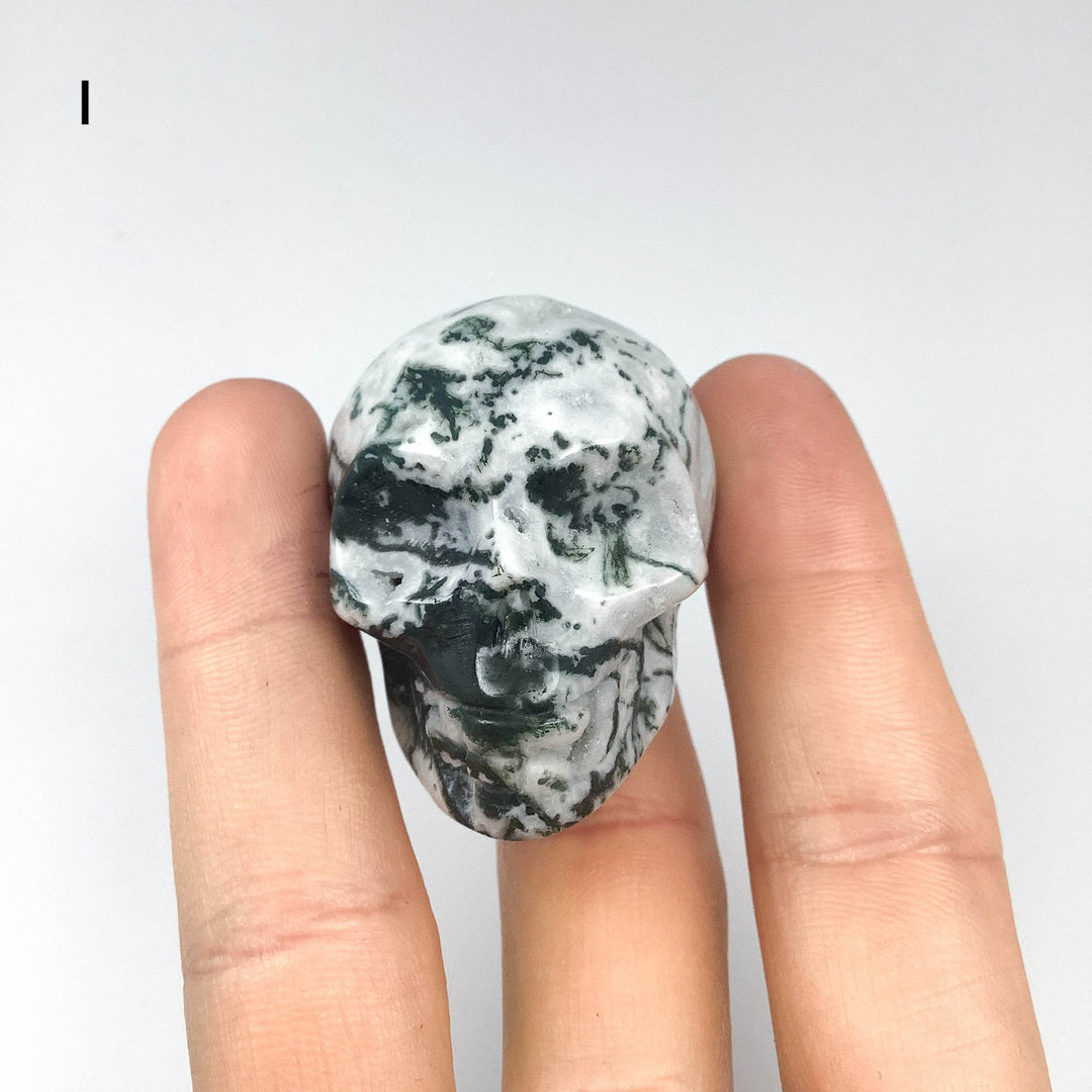 Moss Agate Skulls - Rocks and Gems Canada