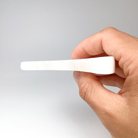 Selenite Etched Half-Moon