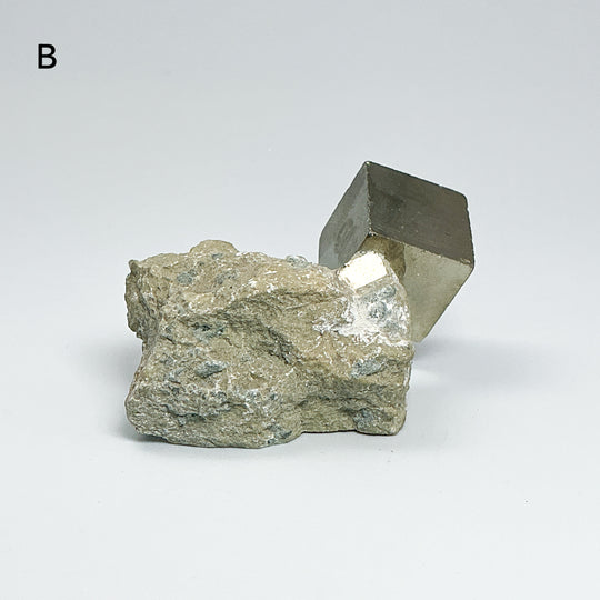 Iron Pyrite Cube in Matrix