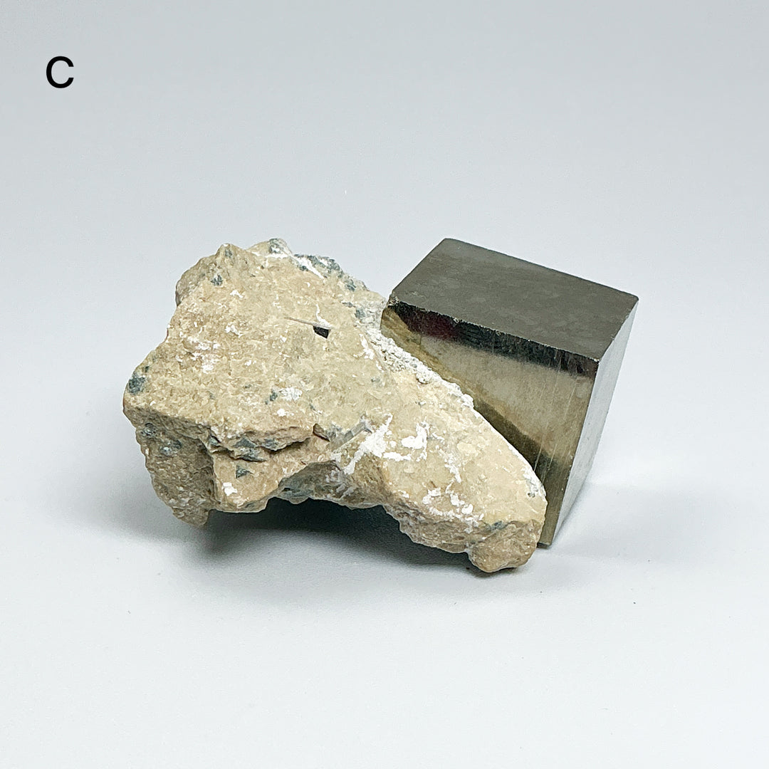 Iron Pyrite Cube in Matrix