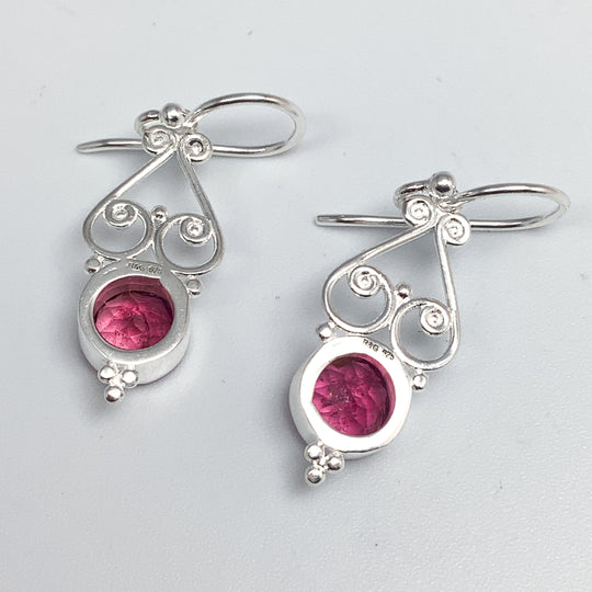 Pink Tourmaline Dangle Earrings
