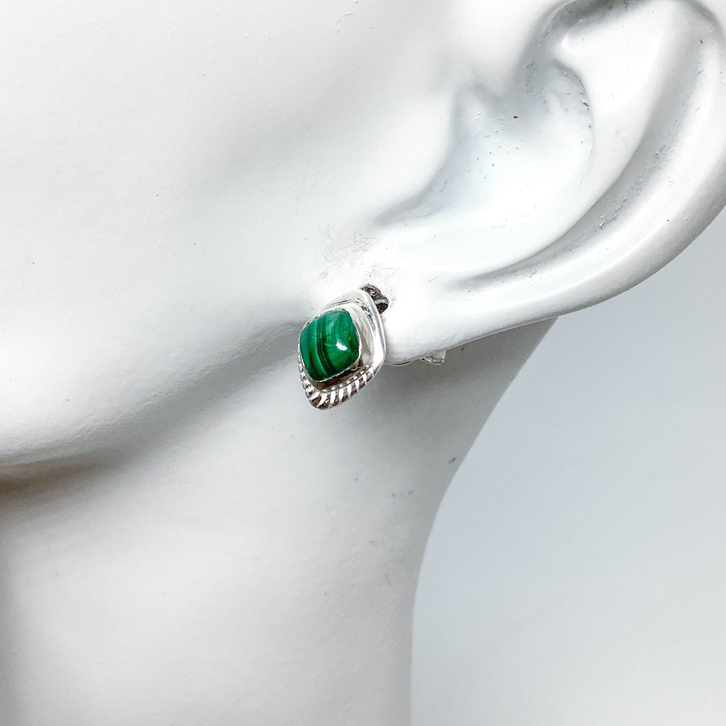 Malachite Stud Earrings - Rocks and Gems Canada