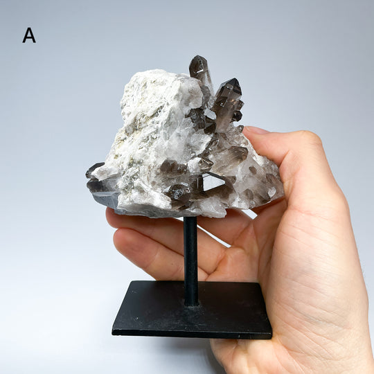 Smoky Quartz Cluster on Display Stand