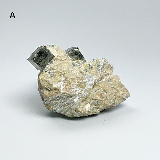 Iron Pyrite Cube in Matrix
