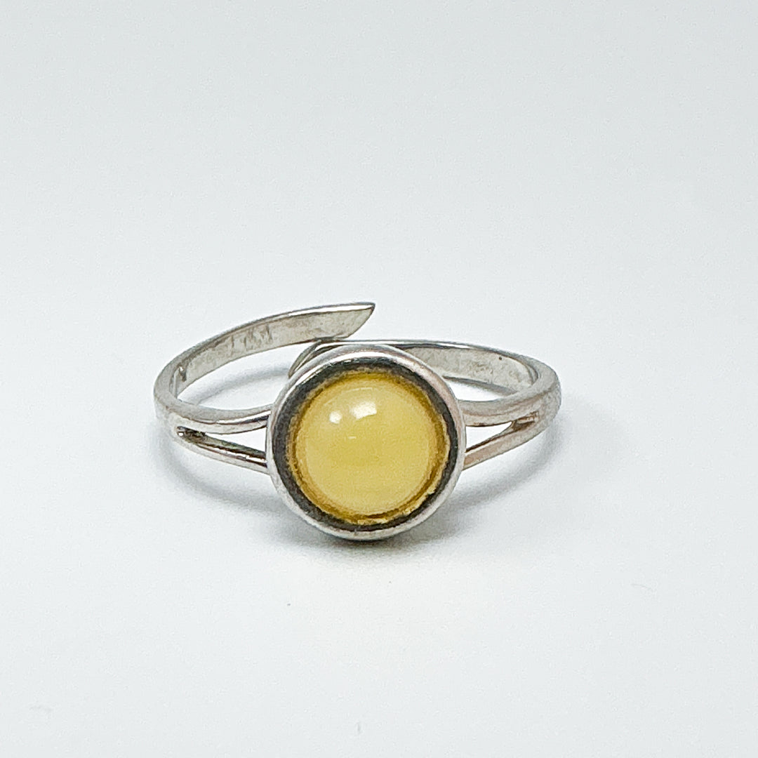 Butterscotch Amber Adjustable Ring - Rocks and Gems Canada