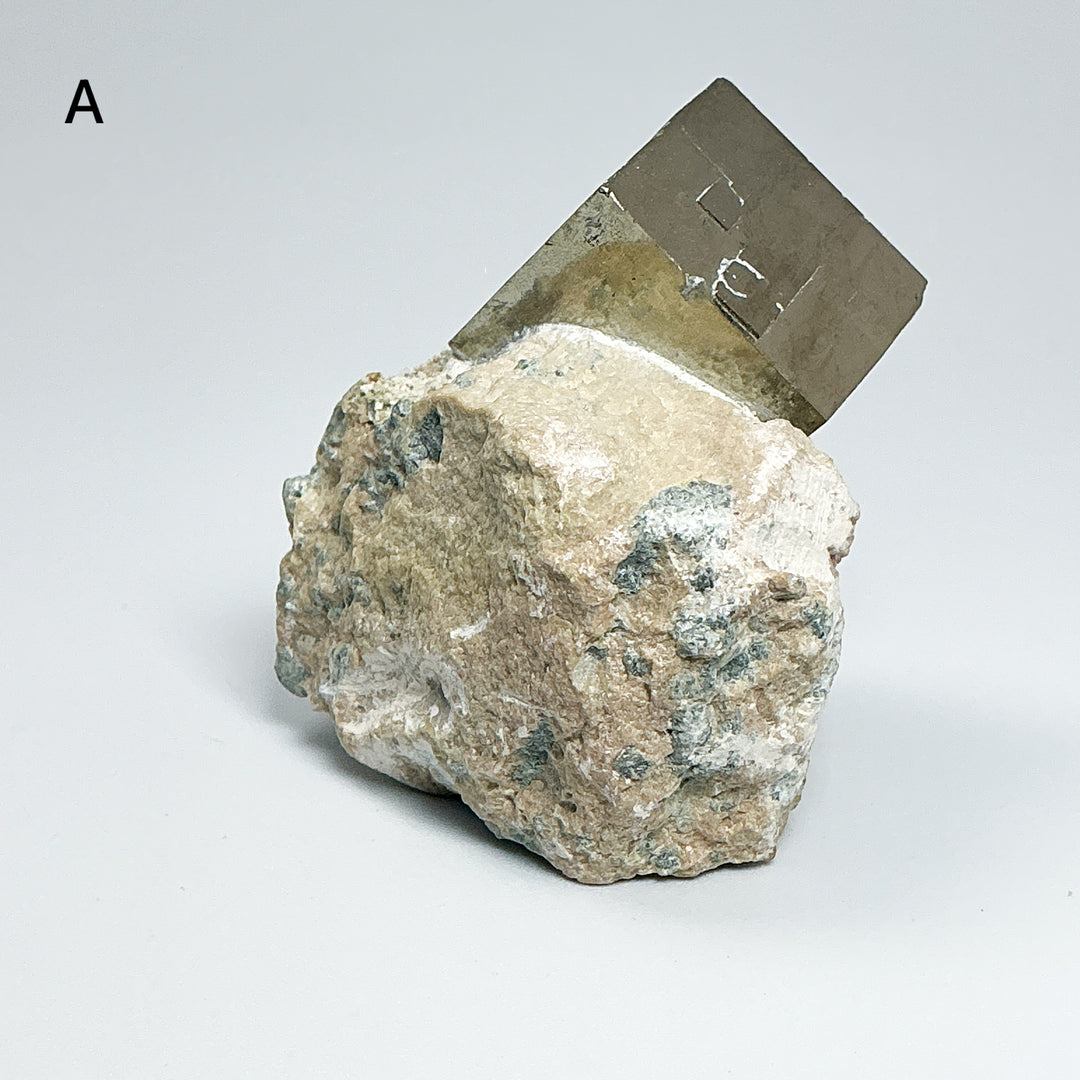 Iron Pyrite Cube in Matrix