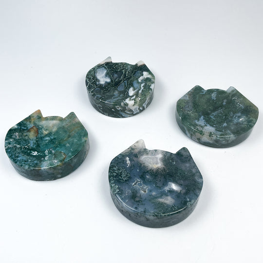Moss Agate Cat Mini Bowl - Rocks and Gems Canada