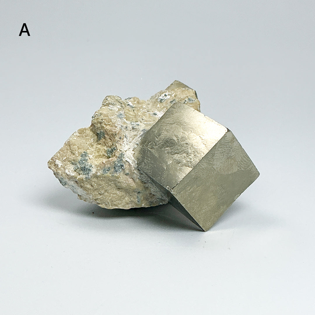 Iron Pyrite Cube in Matrix