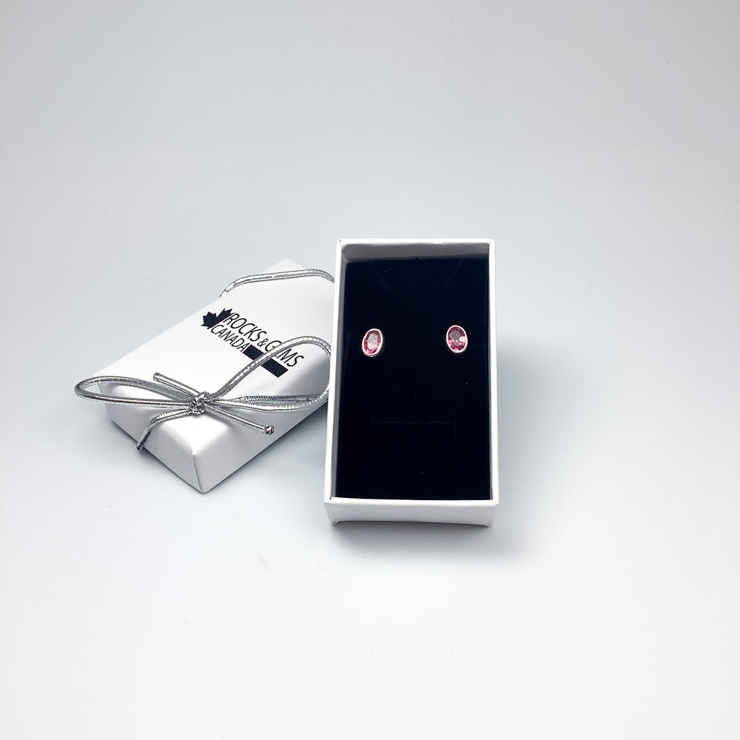Pink Tourmaline Stud Earrings