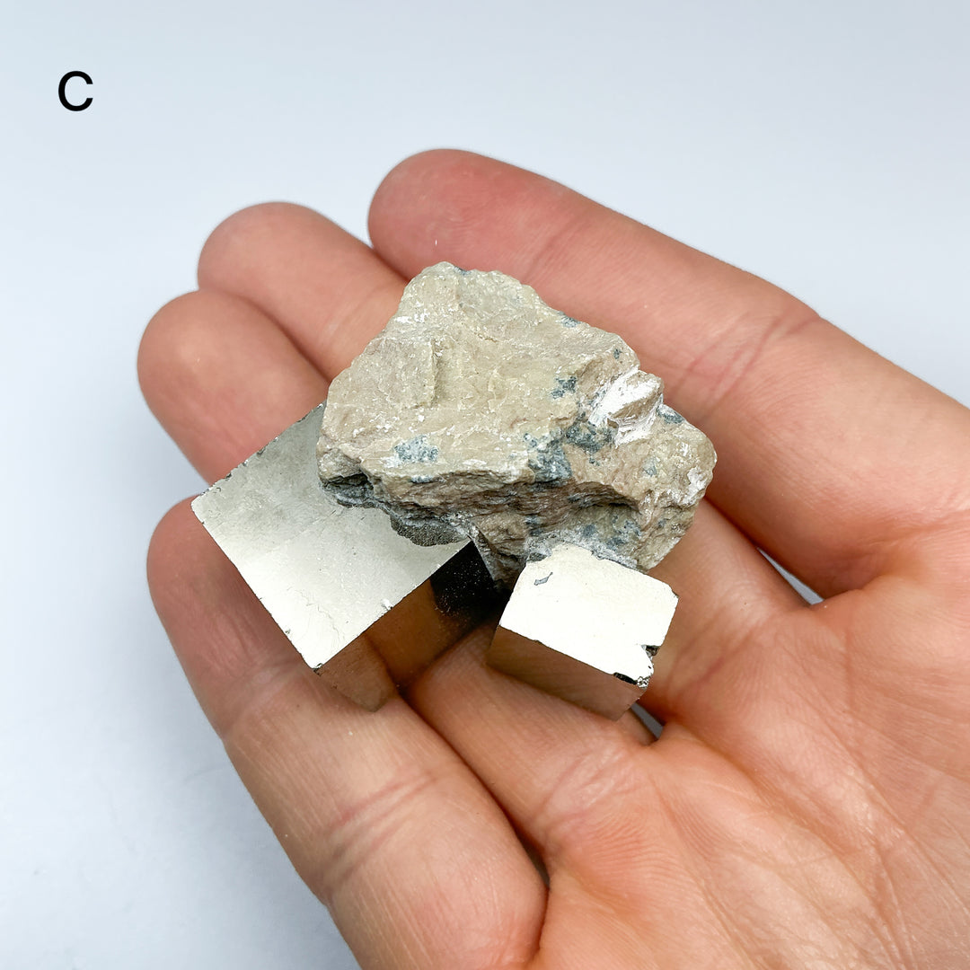 Iron Pyrite Cube in Matrix