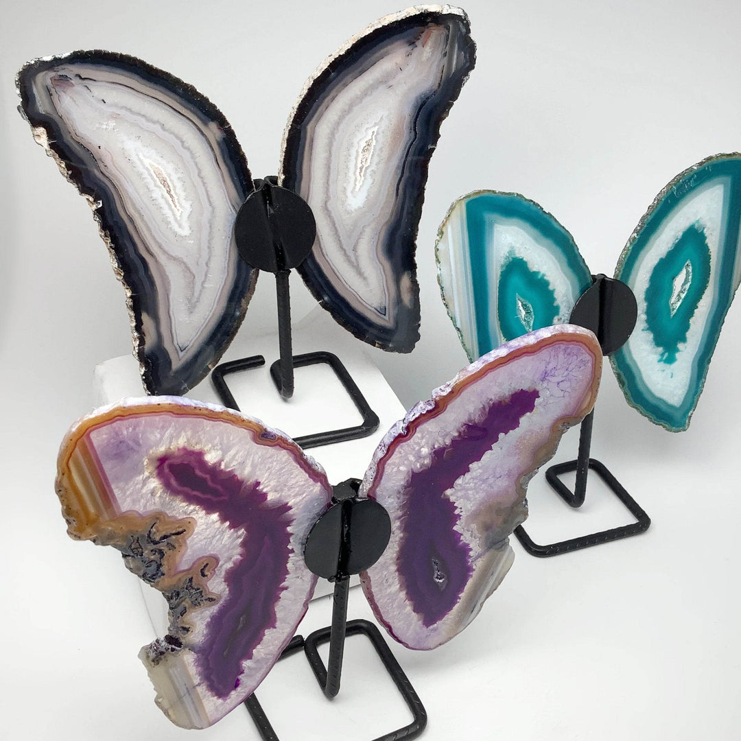 Agate Butterfly on Stand-Rocks and Gems Canada