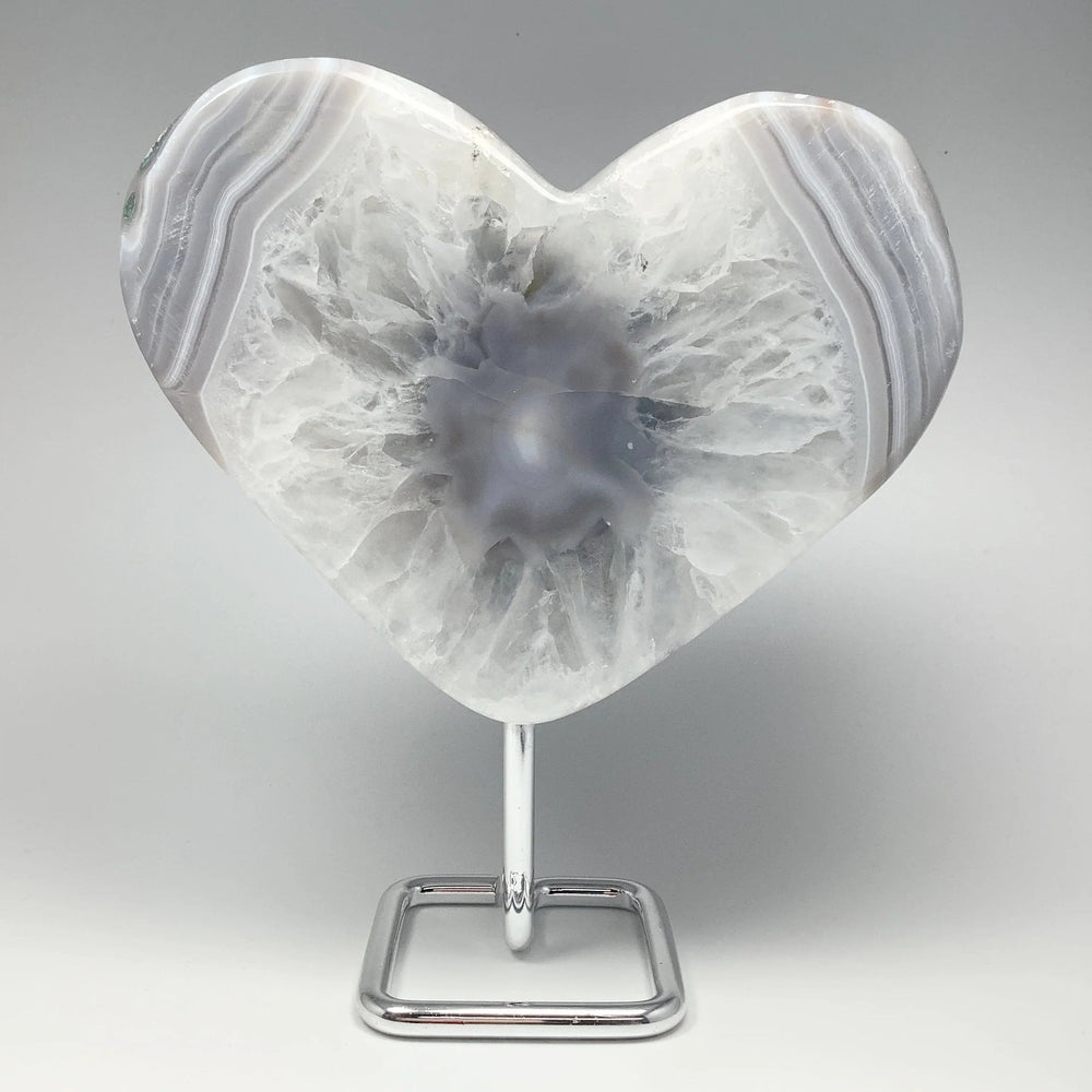 Agate Heart on Stand - Rocks and Gems Canada
