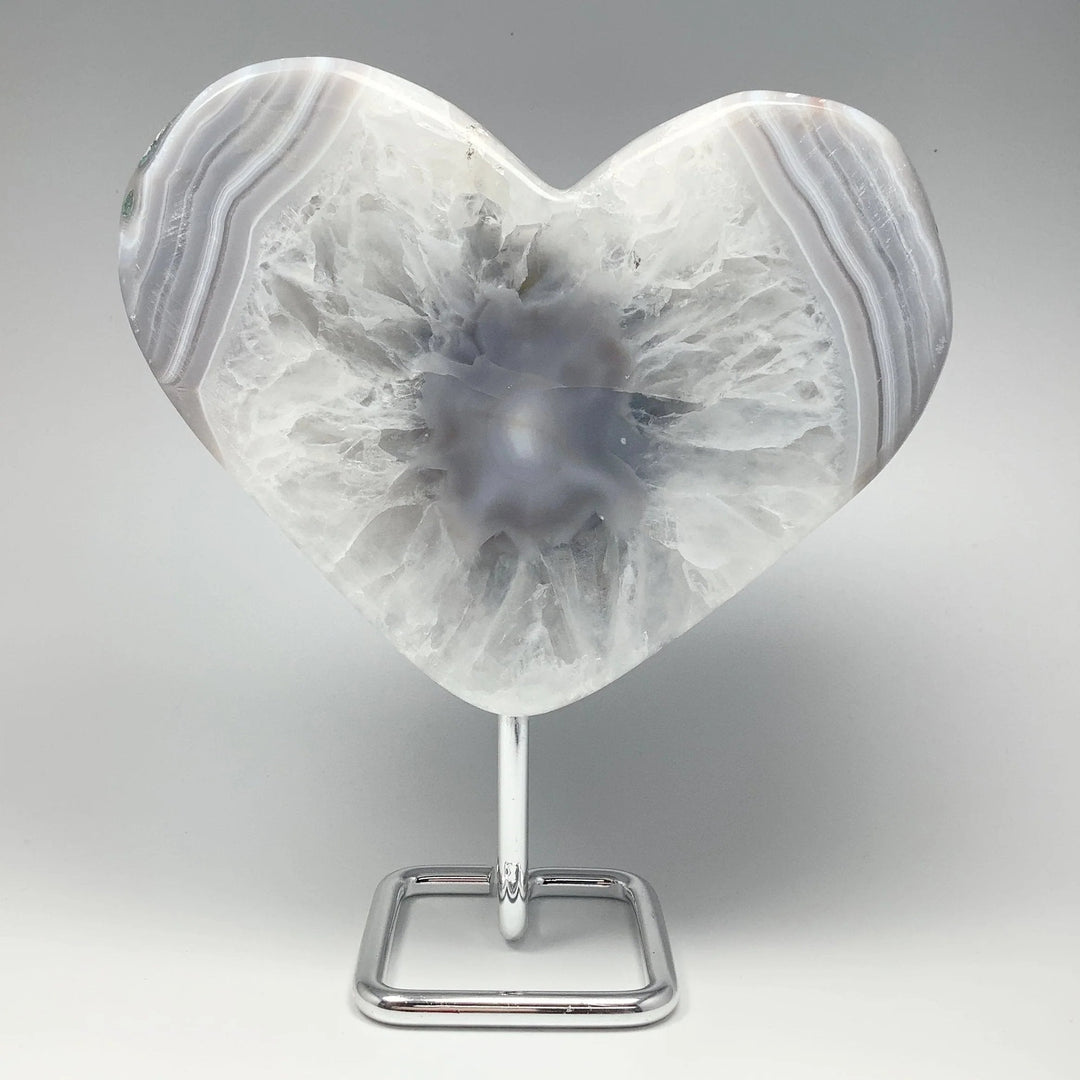 Agate Heart on Stand - Rocks and Gems Canada