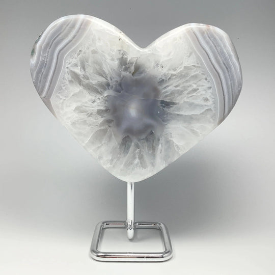 Agate Heart on Stand - Rocks and Gems Canada