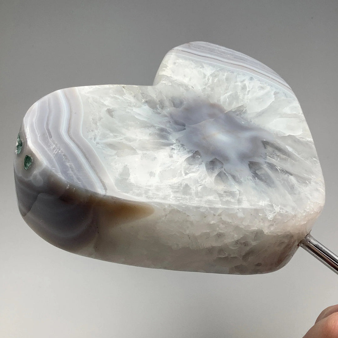 Agate Heart on Stand - Rocks and Gems Canada