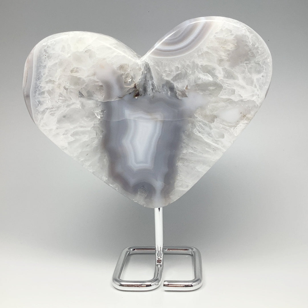 Agate Heart on Stand - Rocks and Gems Canada