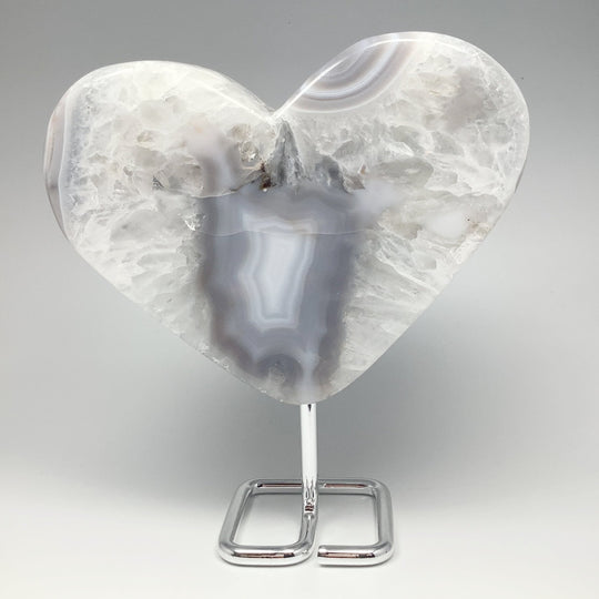 Agate Heart on Stand - Rocks and Gems Canada