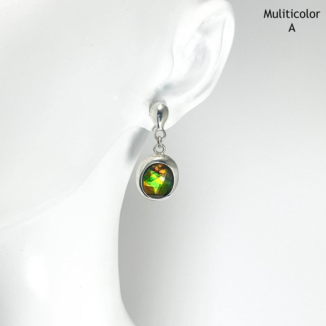 Alberta Ammolite Dangle Earrings-Rocks and Gems Canada