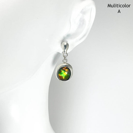 Alberta Ammolite Dangle Earrings-Rocks and Gems Canada