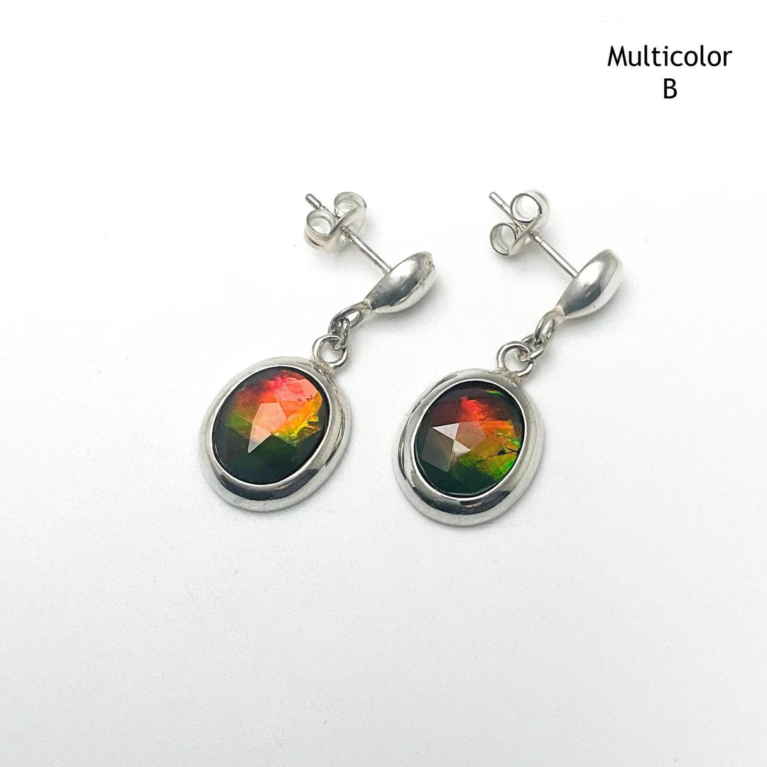 Alberta Ammolite Dangle Earrings-Rocks and Gems Canada