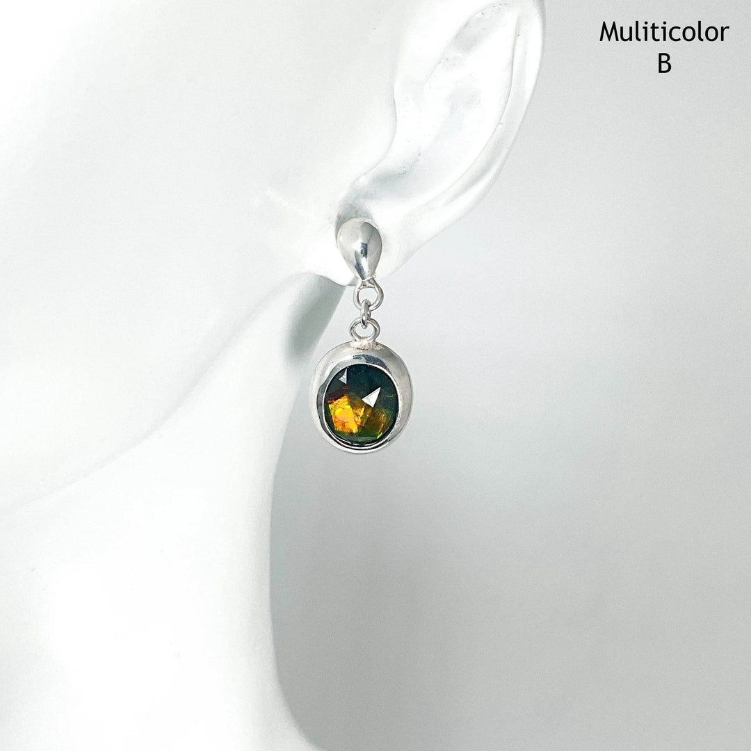 Alberta Ammolite Dangle Earrings-Rocks and Gems Canada