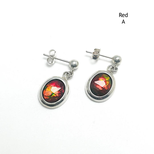 Alberta Ammolite Dangle Earrings-Rocks and Gems Canada