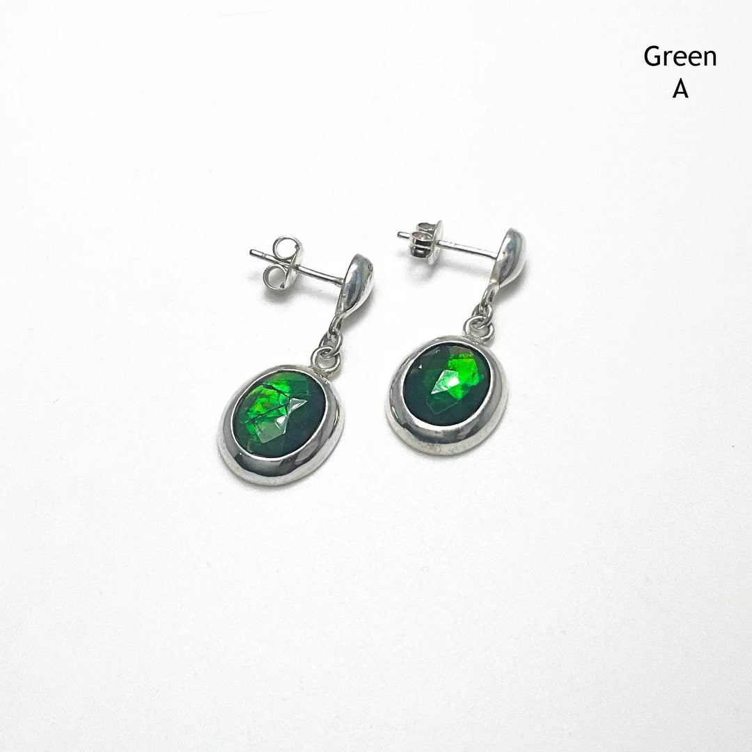 Alberta Ammolite Dangle Earrings-Rocks and Gems Canada