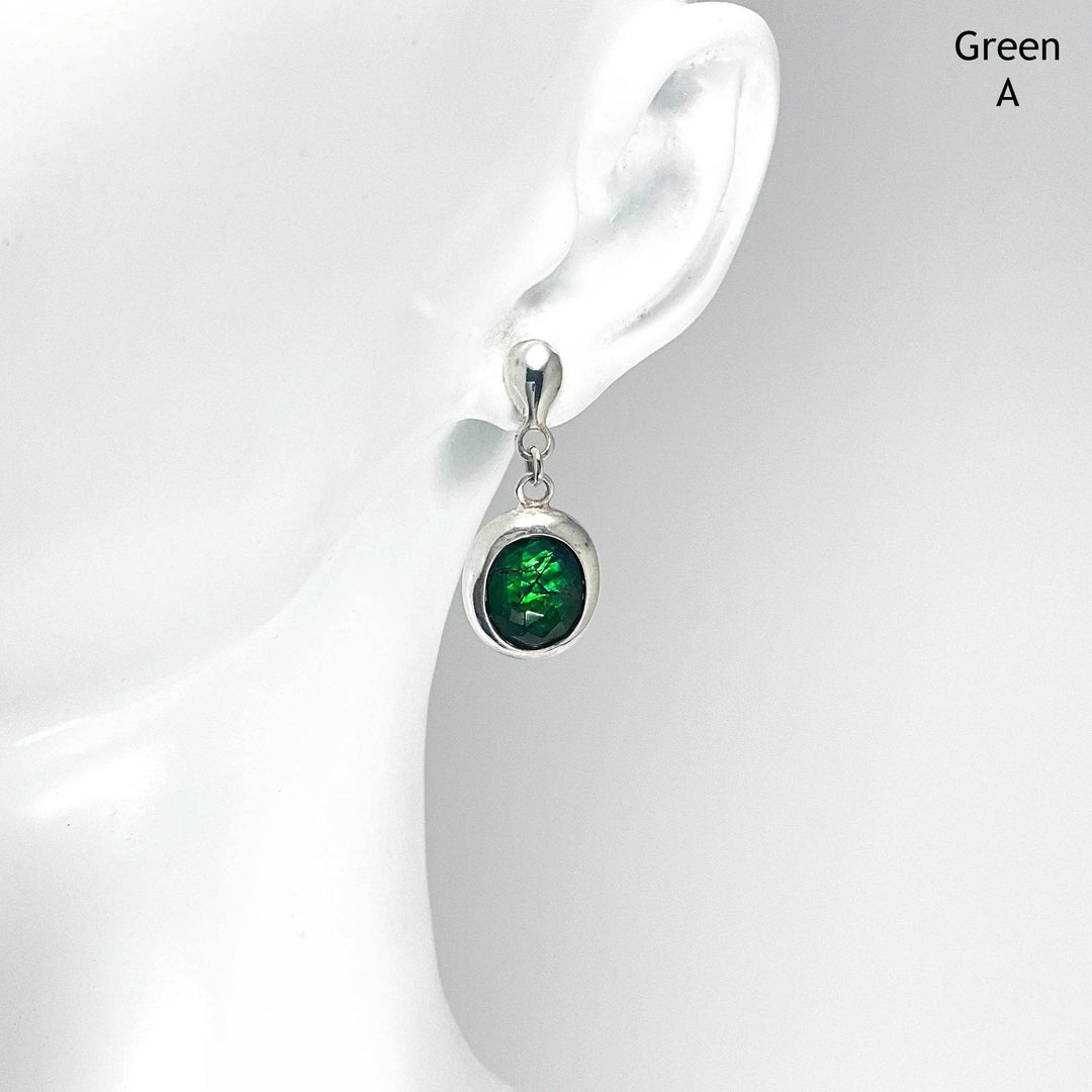 Alberta Ammolite Dangle Earrings-Rocks and Gems Canada