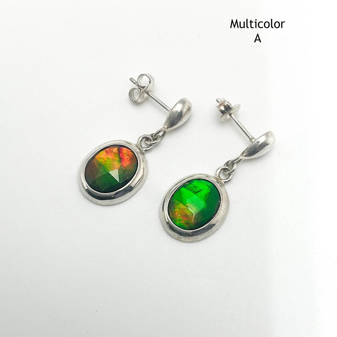 Alberta Ammolite Dangle Earrings-Rocks and Gems Canada