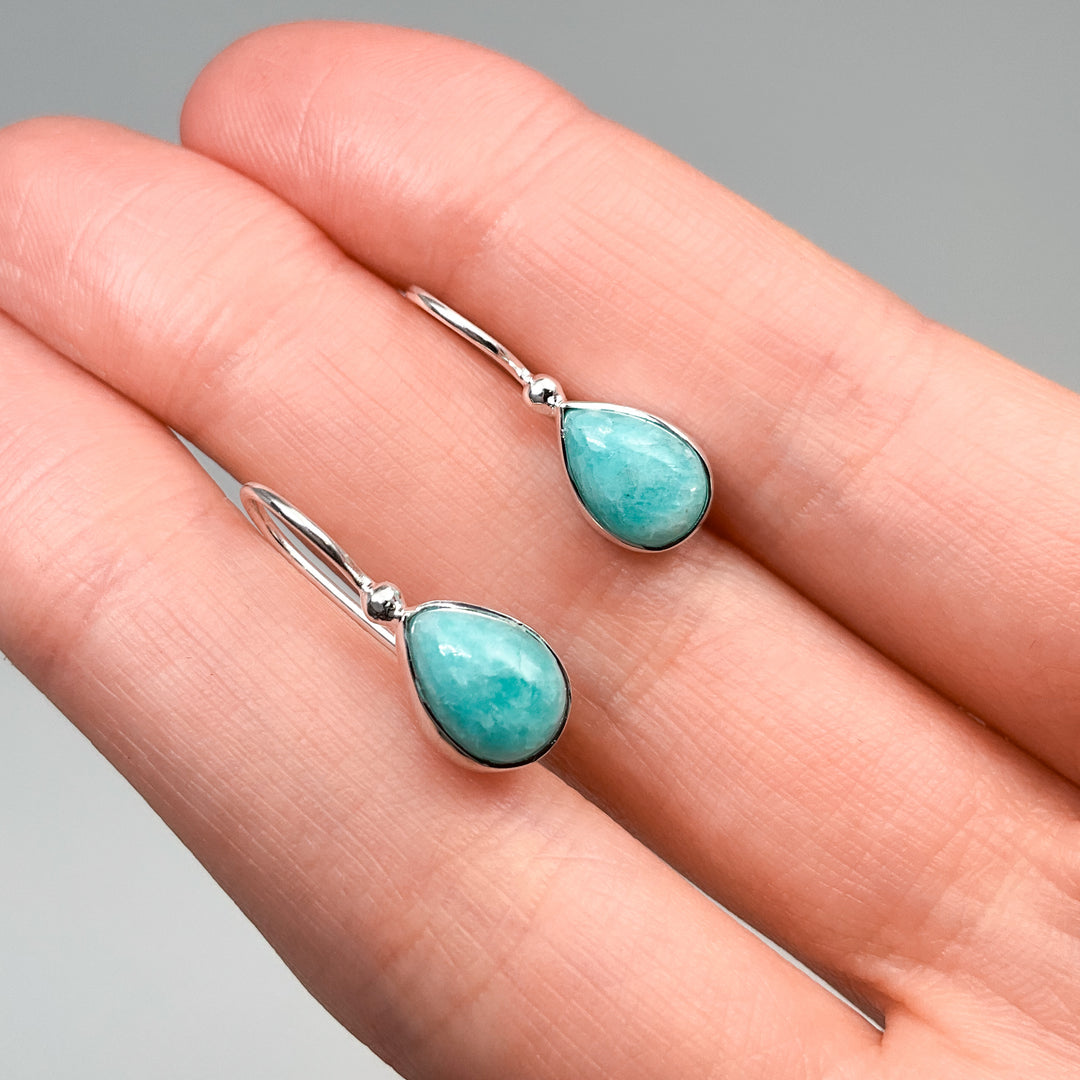 Amazonite Dangle Earrings-Rocks and Gems Canada