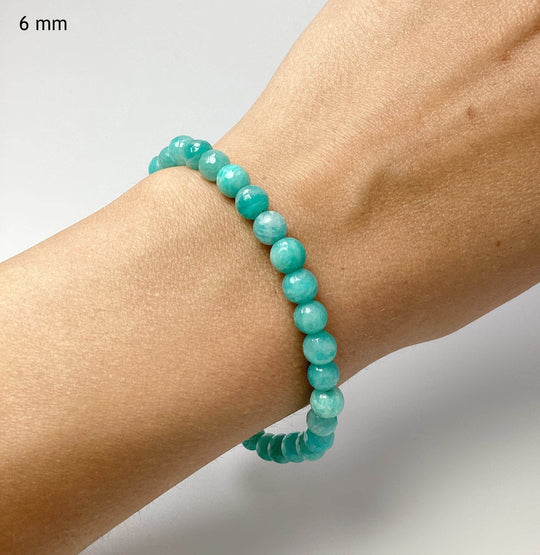 Amazonite Faceted Beaded Bracelet-Rocks and Gems Canada