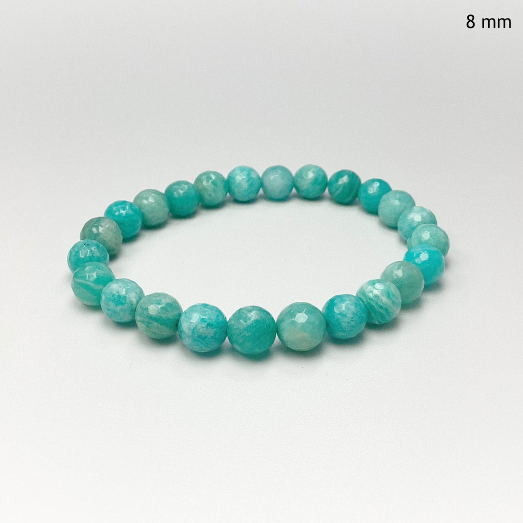Amazonite Faceted Beaded Bracelet-Rocks and Gems Canada