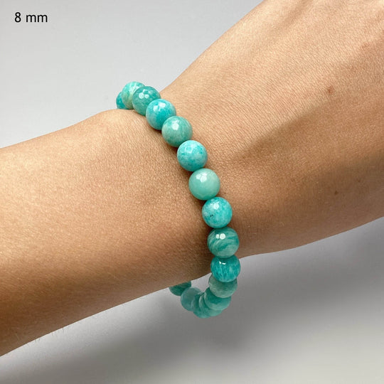 Amazonite Faceted Beaded Bracelet-Rocks and Gems Canada