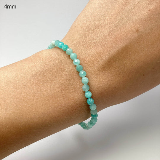 Amazonite Faceted Beaded Bracelet-Rocks and Gems Canada