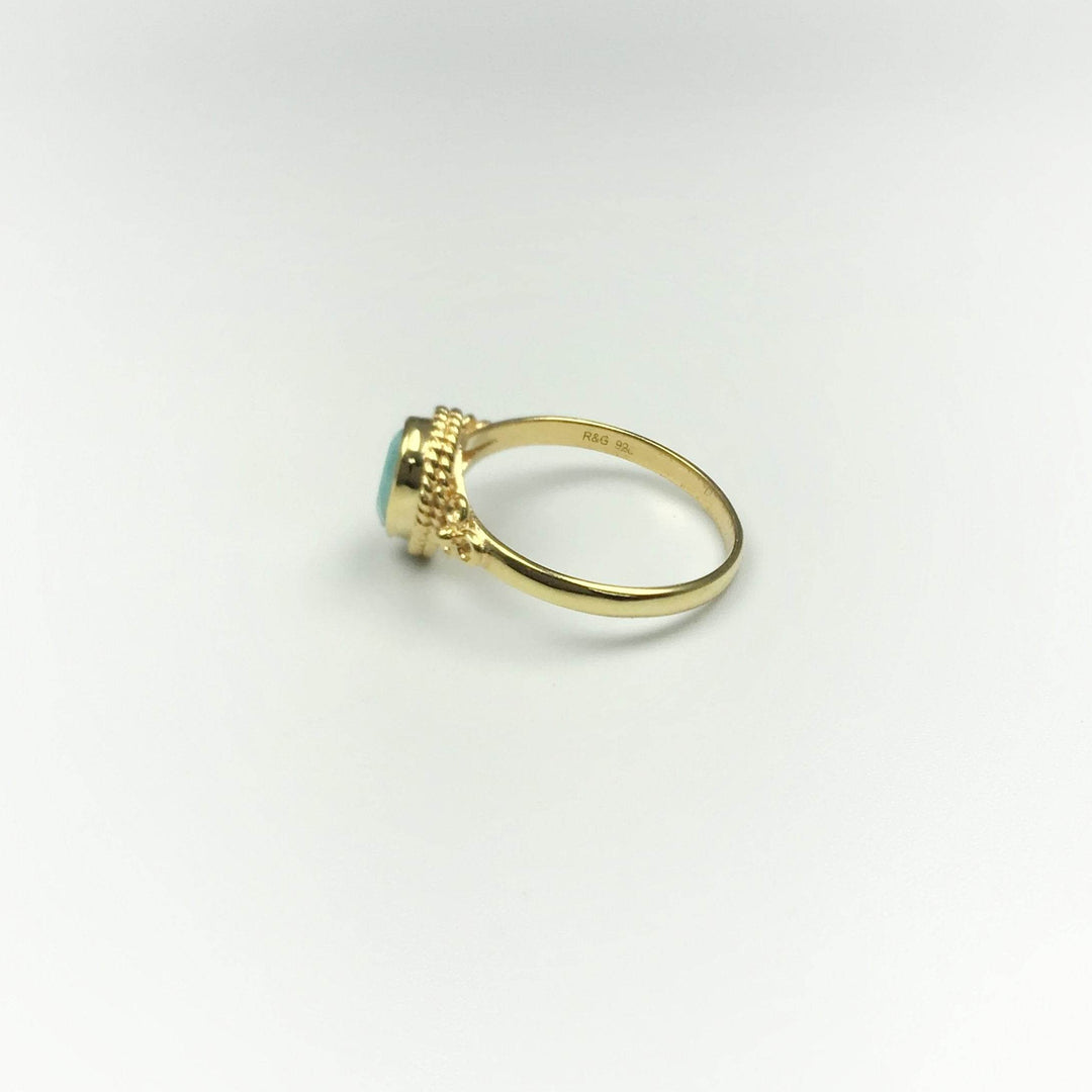 Amazonite Gold Finish Ring-Rocks and Gems Canada
