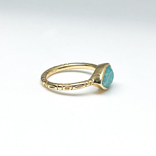 Amazonite Gold Finish Ring-Rocks and Gems Canada