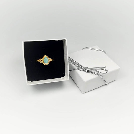 Amazonite Gold Finish Ring-Rocks and Gems Canada